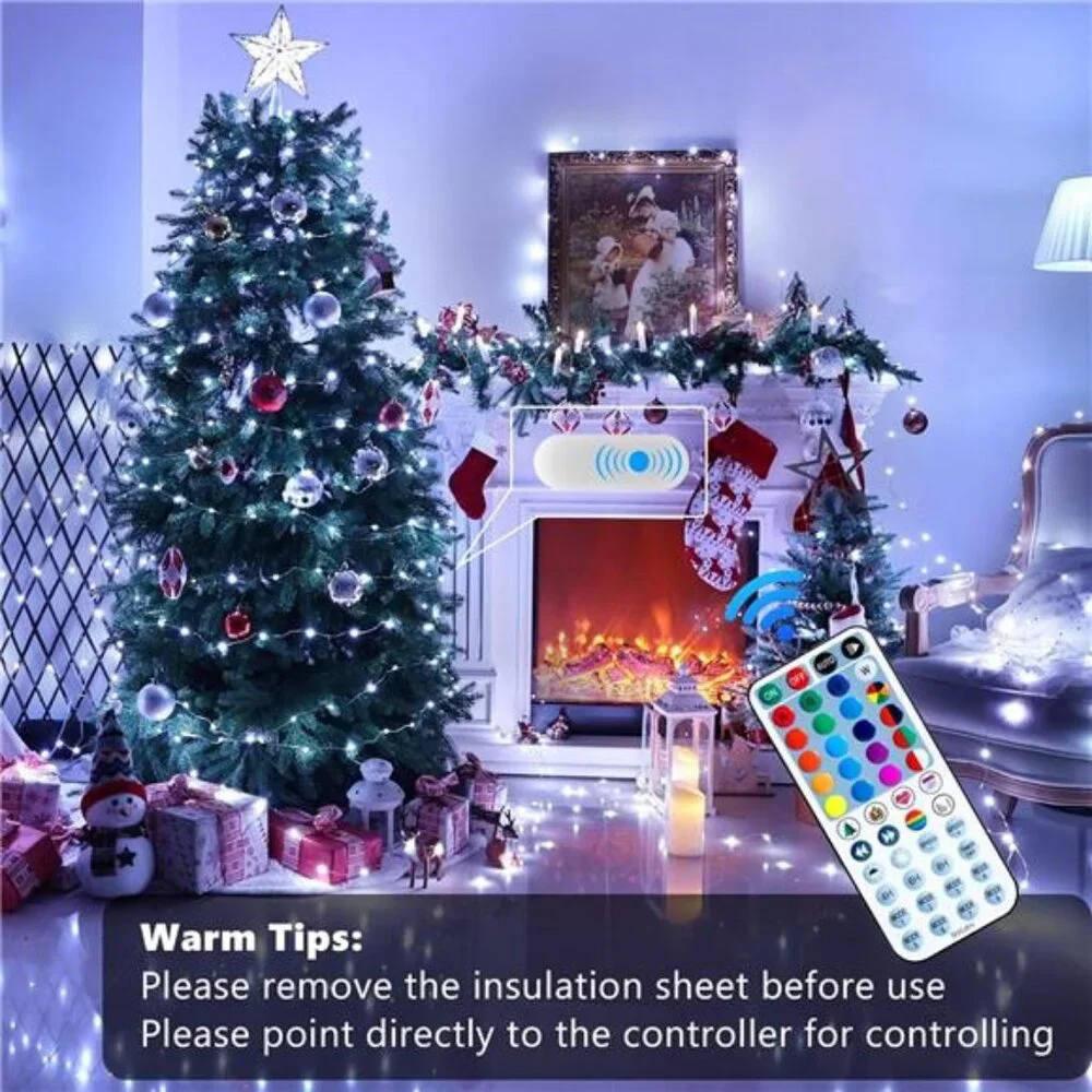 Christmas Fairy Lights 66ft 200 LED Color Changing Remote Indoor Outdoor Twinkle